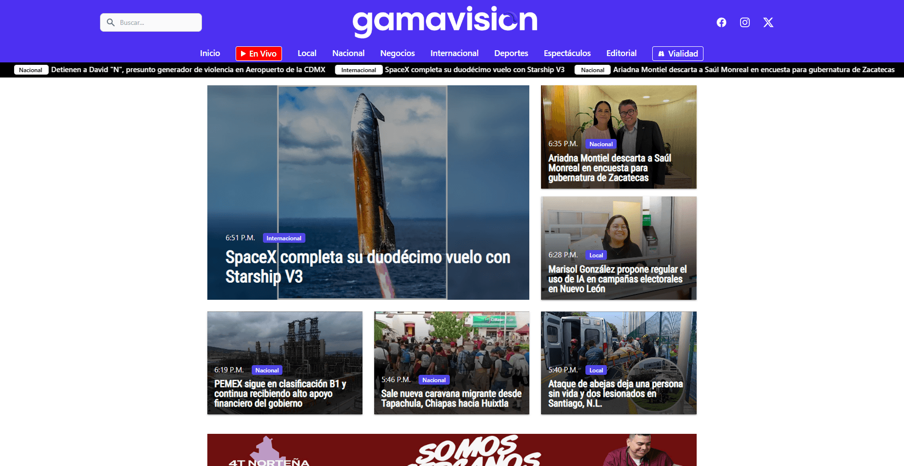 Portal web de noticias